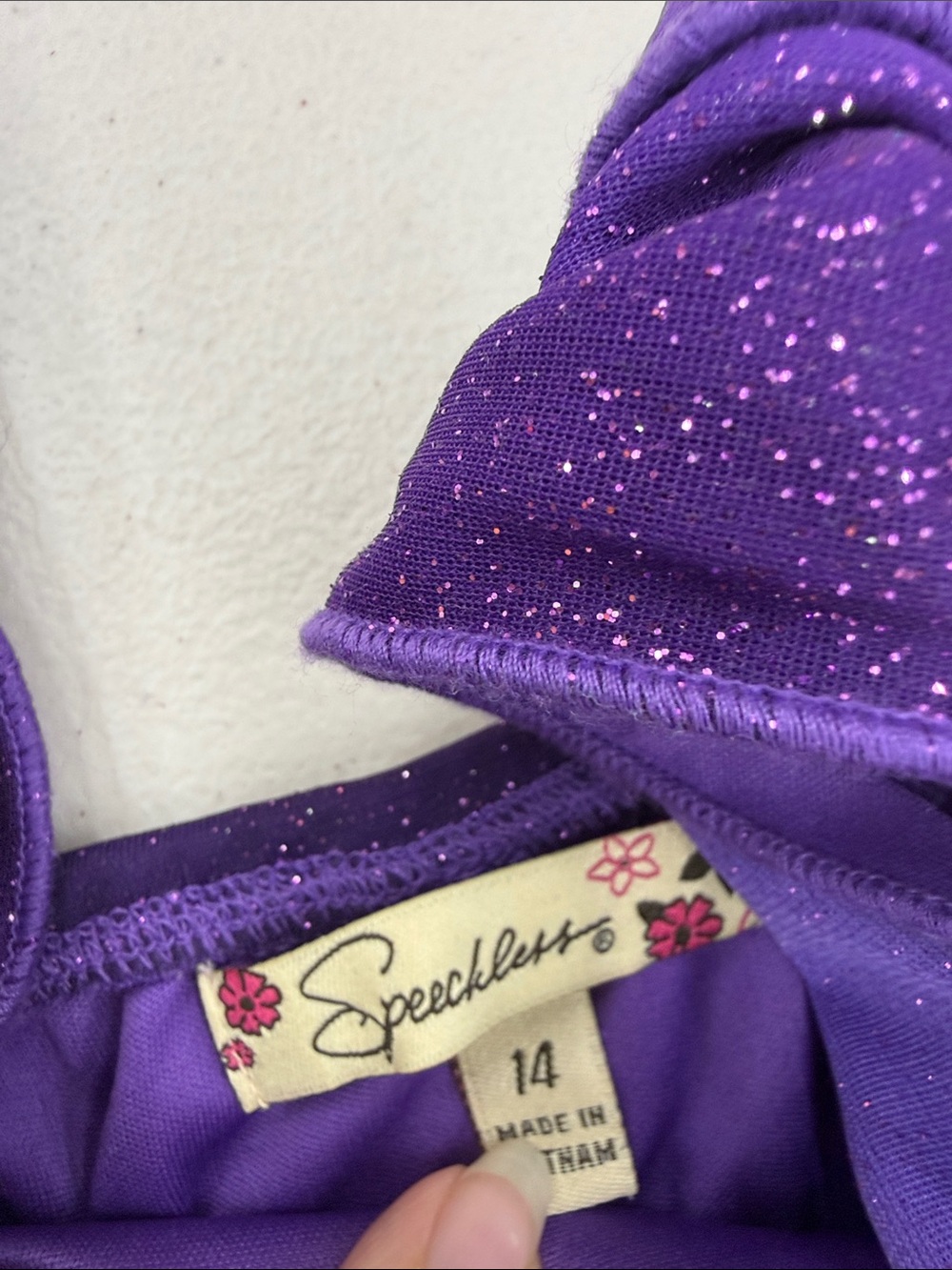Speechless Purple Sparkle A-Line Formal Dress - Picture 2 of 5